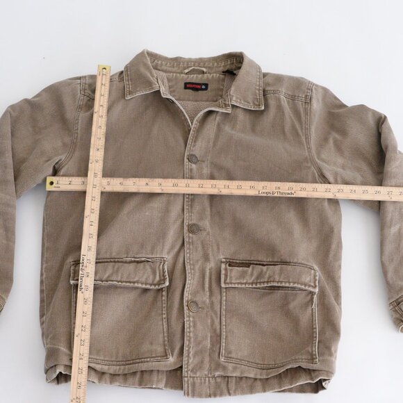 Vintage 90S Wolverine Brown Fleece Lined Button Up Denim Jacket Size Medium - Picture 4 of 12